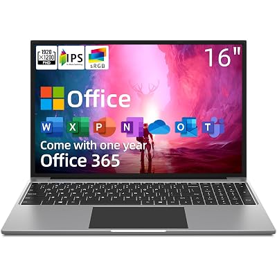 jumper Laptop, 16 Inch FHD IPS 16:10 Screen, Celeron Quad Core CPU, 4GB RAM 128G