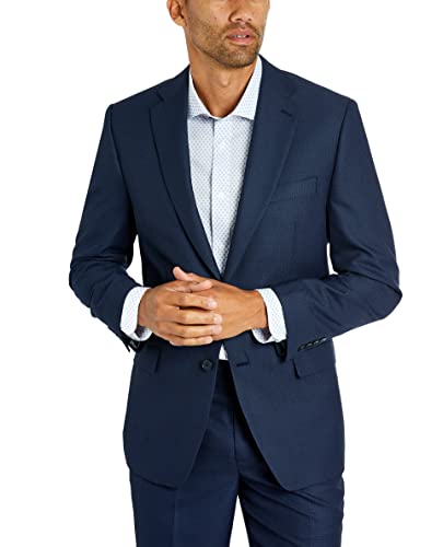 Van Heusen Regular Fit Suit Separate Jacket, Blue/Charcoal Birdseye, 52
