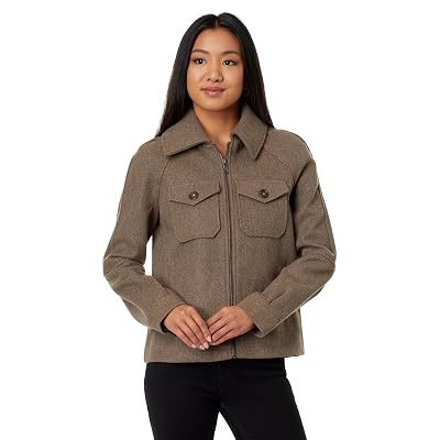 Avec Les Filles Relaxed Zip Front Jacket Chocolate SM