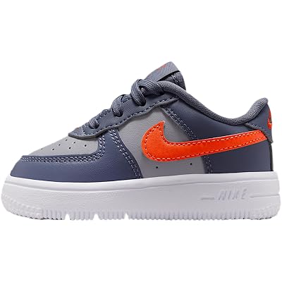 Nike Force 1 Low Baby/Toddler Shoes (Cement Grey/Light Carbon/White/Team Orange)
