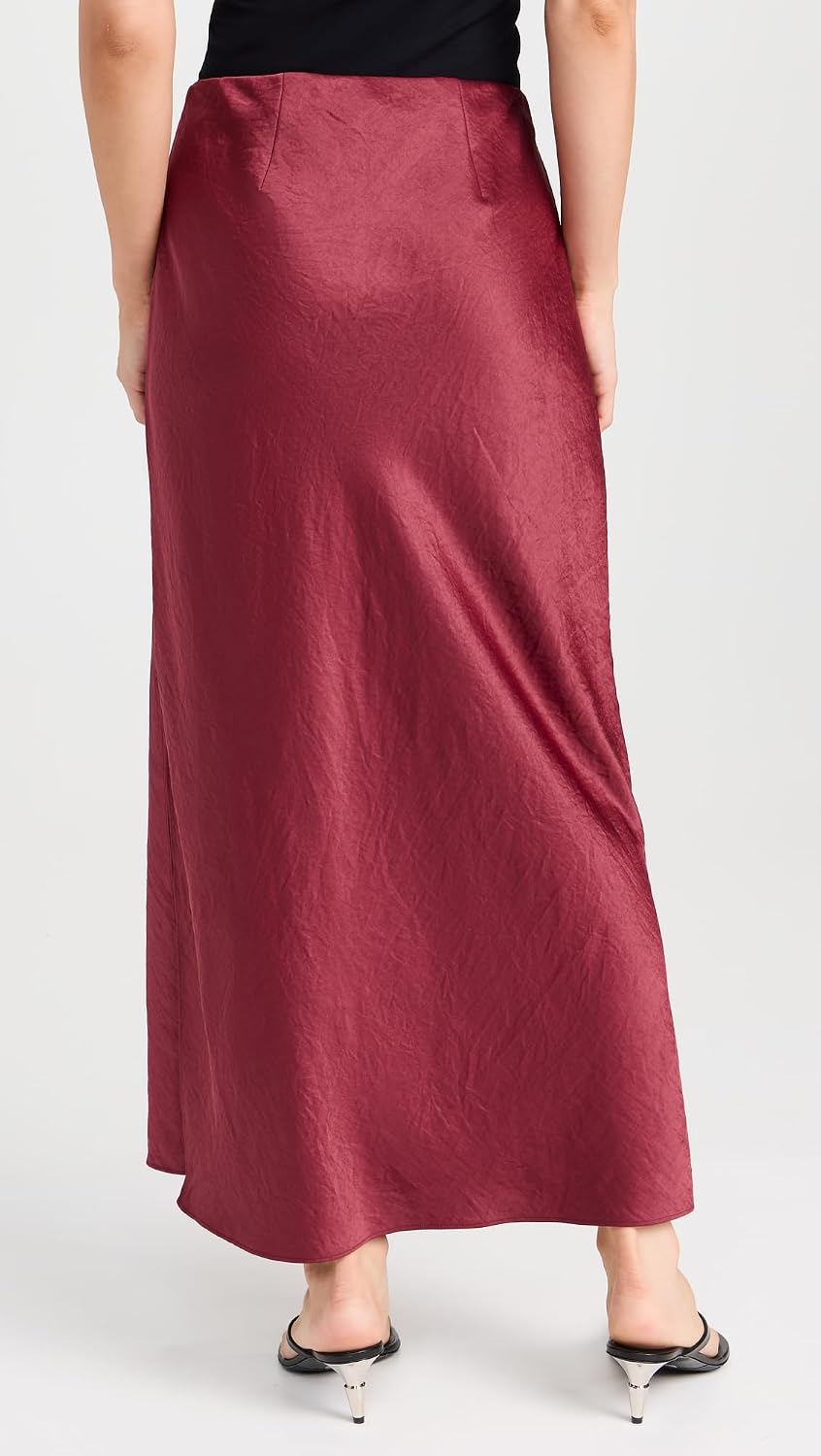 Madewell Women's Solana Pull On Slip Maxi Skirt, Claret, 0