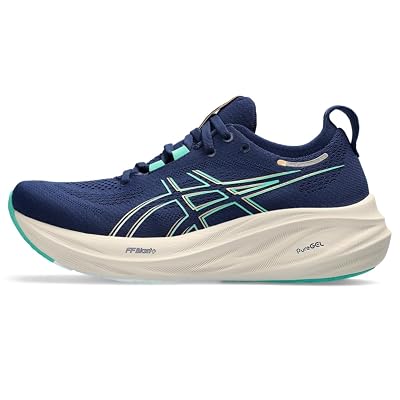 ASICS Women's Gel-Nimbus 26 Running Shoe, 10.5, Blue Expanse/Aurora Green