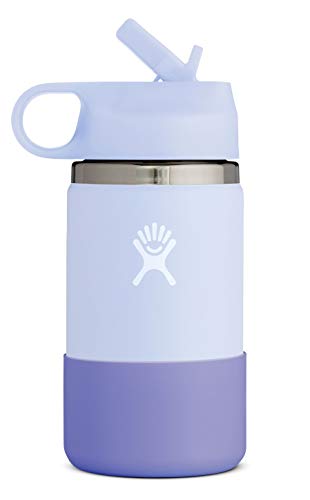 Hydro Flask 12 oz. Kids Wide Mouth Water Bottle with Straw Lid- Stainless Steel,