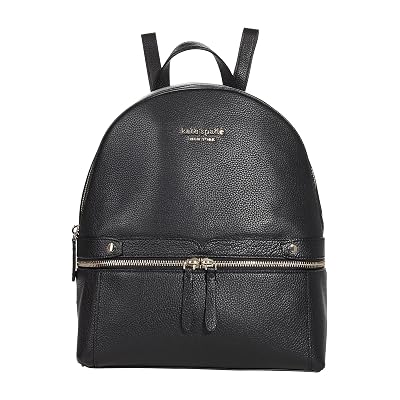 kate spade new york Day Pack Pebbled Leather Medium Backpack Black One Size