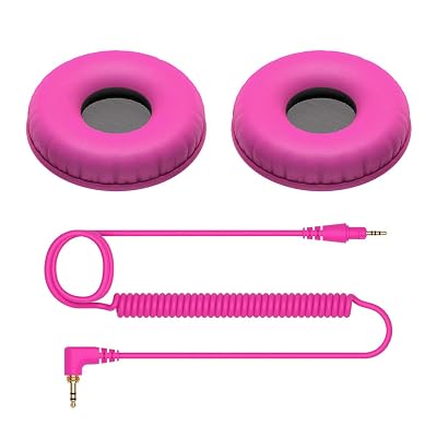 Pioneer DJ HDJ-CUE1 Curl Cord Earpads HC-CP08-V Pink