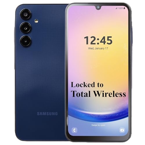total wireless Samsung A25 5G Locked Prepaid Smartphone, 128GB, Black - Includes