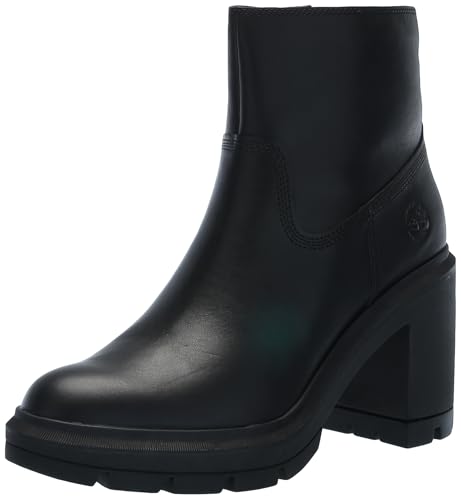 Timberland Women's Allington Heights Mid Zip Up Boot, Black Full Grain, 8 Wide