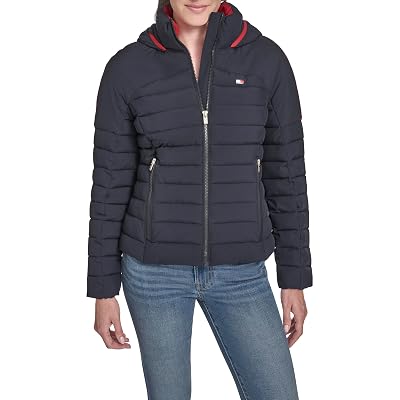 Tommy Hilfiger Women's Sportswear Packable Outerwear Jacket, Sky Captain, Medium