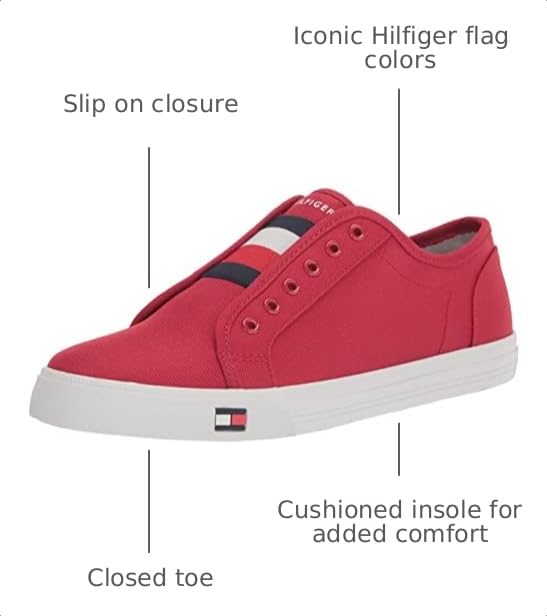 Tommy Hilfiger Women's Anni Slip-On Sneaker, Red, 5.5