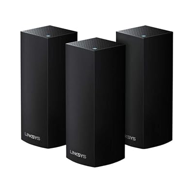 Linksys Velop Tri-Band AC6600 Whole Home WiFi Mesh System Black- 3-Pack (Coverag