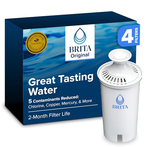 Brita Standard Pitcher and Dispenser Replacement Water Filters, White, 4