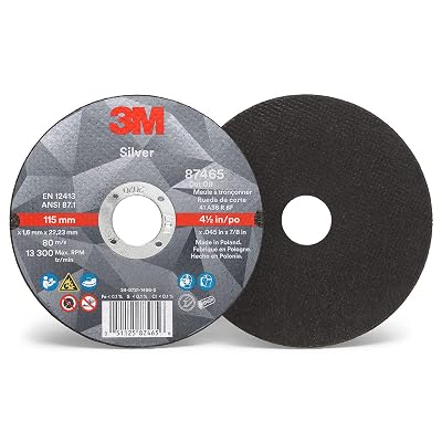 3M 87469 Silver Cut-Off Wheel, 6" x 0.045" x 7/8" T1, Ceramic Grain, 36 Grit, Lo