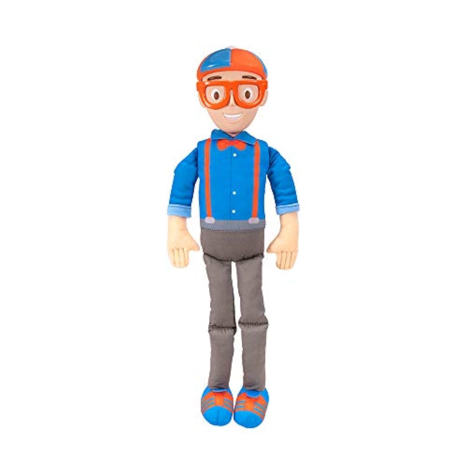 Blippi BLP0013 Bendable Plush Doll, 16" Tall Featuring SFX-Squeeze The Belly to