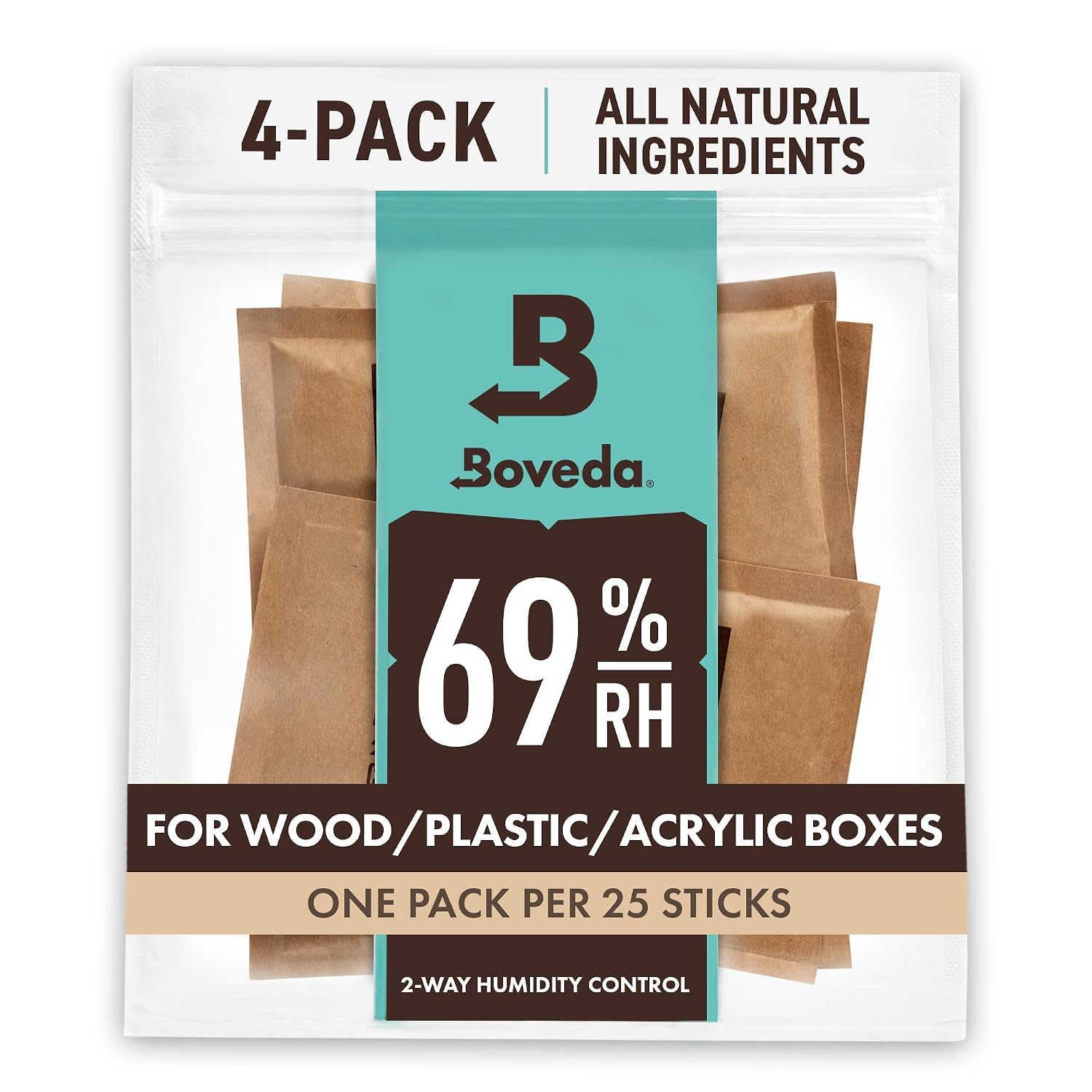 Boveda 69% Humidity Control Packs, Size 60, 4-Pack - Standard Use