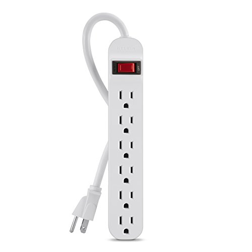 Belkin 6-Outlet Power Strip with 3ft Cord, White, Pack of 24
