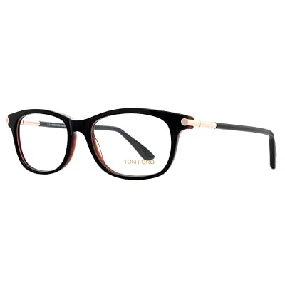 Tom Ford FT5237 001 Eyeglasses Frames, Black and Amber, 52mm x 16mm x 140mm