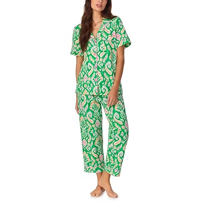 Bed Head PJs Organic Cotton Short Sleeve Cropped Pajamas for Women Set
