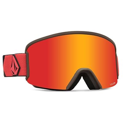 Electric Garden Snow Goggles by Volcom with Orange-Brown Frames and Red Chrome L