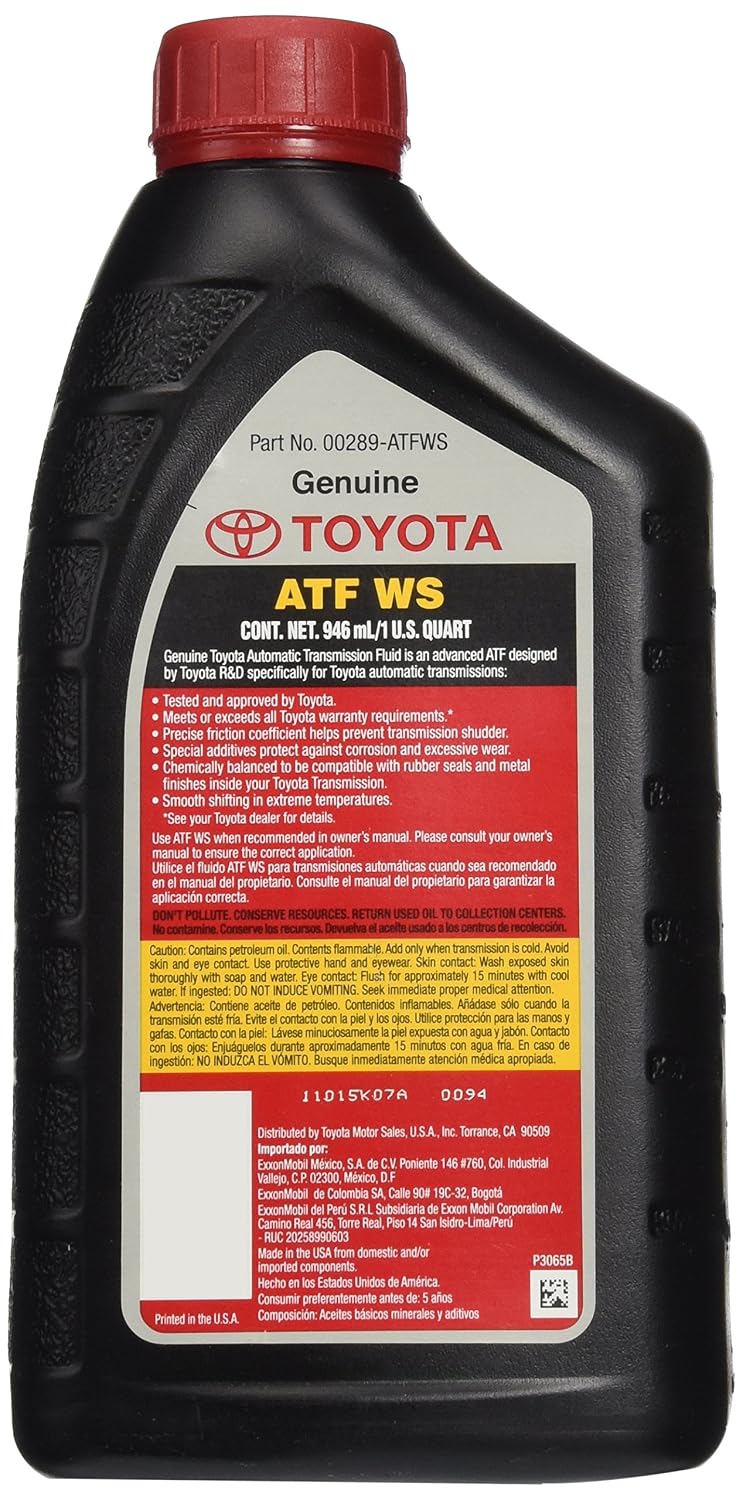 Toyota 00289-ATFWS Lexus & Automatic Transmission Fluid WS ATF World Standard, P