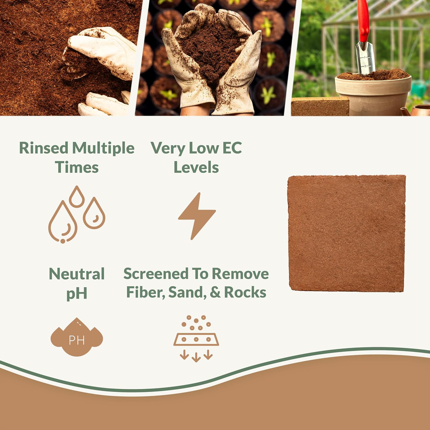 Coco Bliss (10lbs) - Organic Coco Coir for Plants - OMRI-Listed Coco Coir Brick