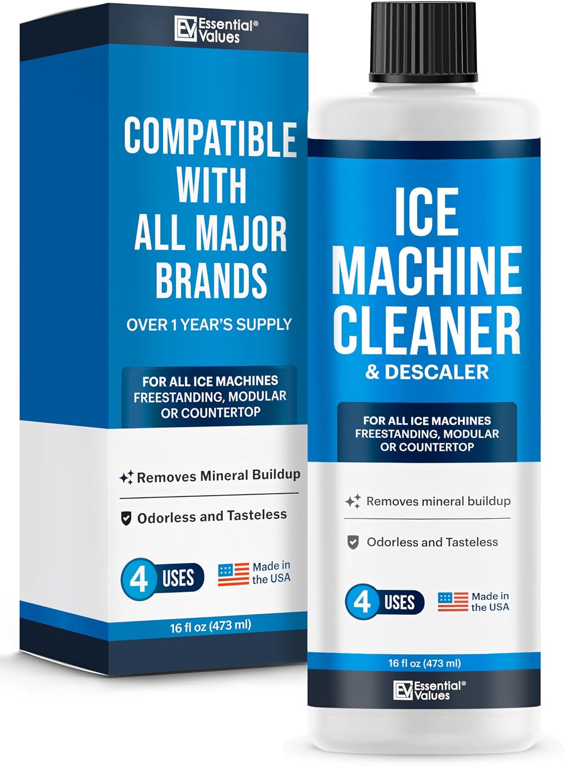 Essential Values Ice Machine Cleaner and Descaler 16 fl oz - Ice Maker Cleaner a