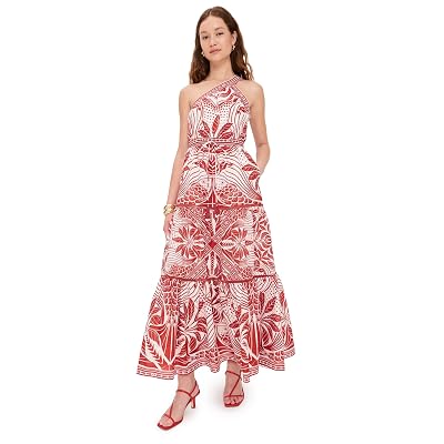Vestido Maxi FARM Rio Women's Monochrome Elegance Scarf, Rojo, L
