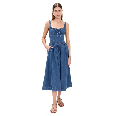 Vestido Midi Denim Reformation Women's Balia, Rhine, 8
