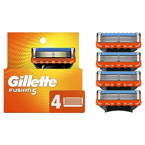 Gillette Fusion5 Repuestos de Cuchillas para Hombre, 4 Repuestos de Cuchillas de Afeitar