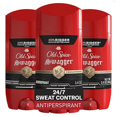 Old Spice Desodorante Antitranspirante para Hombre, Aroma Swagger, 3.4 oz Paquete de 3