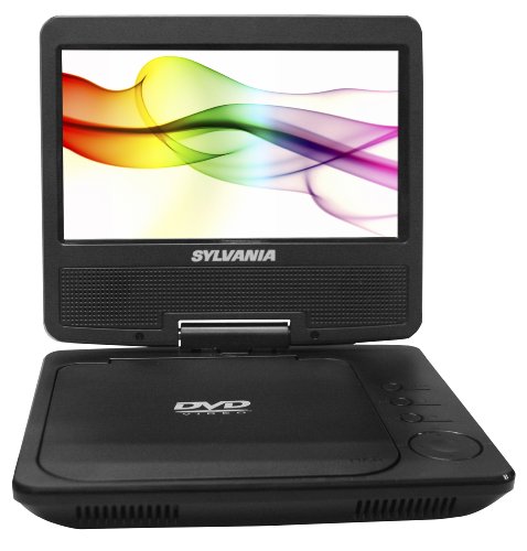 Sylvania Reproductor Portátil de DVD SDVD7027-C, 7 pulgadas, Pantalla Giratoria, Negro