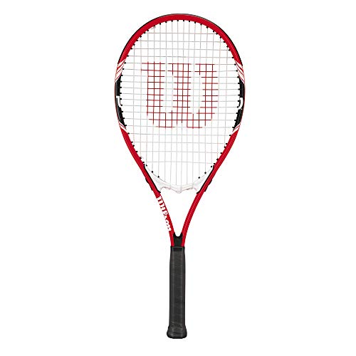 Raqueta de Tenis Recreativa Wilson Federer Adulto - Tamaño de Grip 3 - 4 3/8", Rojo/Blanco