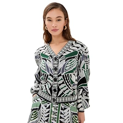 Cardigan Punto Lace Nature de Mujer FARM Rio, Lace Nature Negro, L