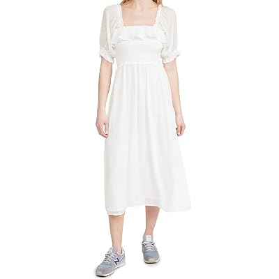 Vestido WAYF Jolene Smocked Midi, Marfil, SM