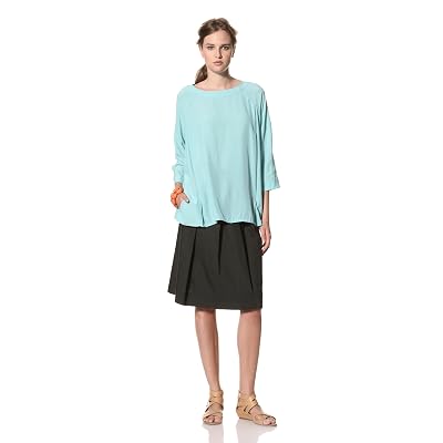 Blusa Marni para mujer con cuello redondo y pliegues en la espalda, Turquesa, 44 IT