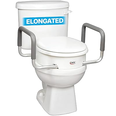 Asiento de Inodoro Elevado Carex de 3.5 Pulgadas con Brazos, Elevador de Asiento Alargado, Hasta