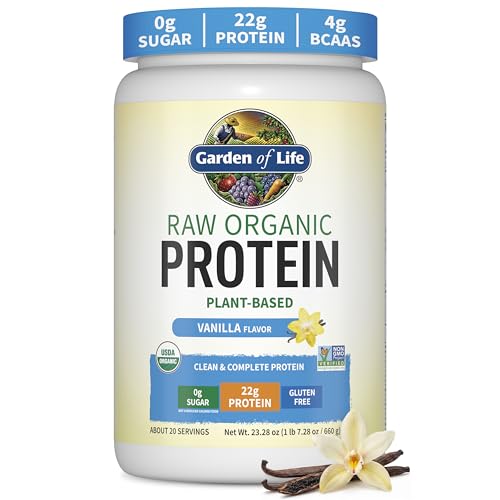 Garden of Life Raw Organic Protein Powder, Vegano, Vainilla, 20 Porciones