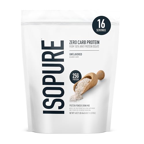 Isopure Zero Carb Whey Isolate Protein Powder, Sin Sabor 1 LB