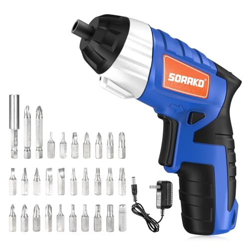 Destornillador Eléctrico, Destornillador Inalámbrico Recargable SORAKO 4V Max, Destornillador de Potencia