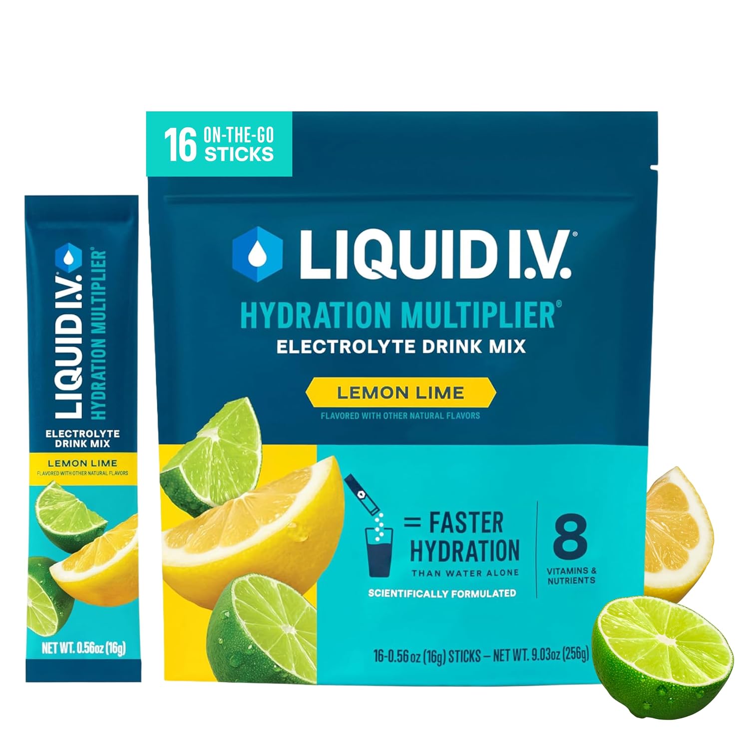 Liquid I.V. Hydration Electrolytes, Lemon Lime, 16 Count
