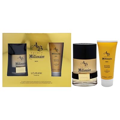 Lomani AB Spirit Millionaire Spray EDP 3.3oz, Loción Corporal 3.3oz para Mujer Set de 2 Piezas