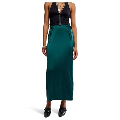 Falda Column Rosetto Free People Verde Musgo Talla 6