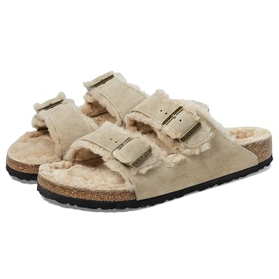 Birkenstock Unisex Arizona Shearling - Gamuza (Unisex) Taupe EU 38 (US Women's 7-