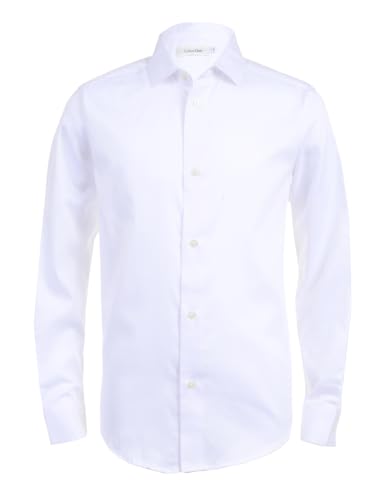 Camisa de Vestir Calvin Klein para Niños, Manga Larga en Satén, Estilo con Botones