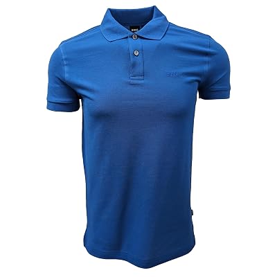 Polo Hugo Boss Firenze Regular Fit para Hombre 50182879 (Pequeño, Azul Medio 429 (Logo 2023)