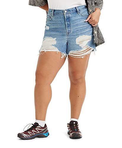 Levi's Women's 501 Original Shorts (Also Available, Medium Indigo Destructed, 18