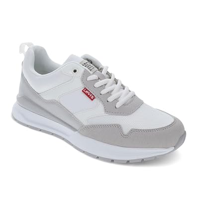 Zapato Tenis Casual Levi's Womens Oats 2 de Cuero Sintético, Blanco/Taupe