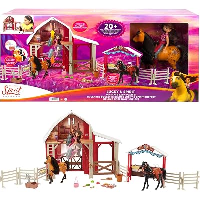 Juguete Mattel Spirit Untamed Corral con Muñeca Lucky, Caballo Spirit que Cambia de Color