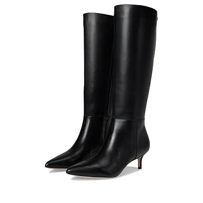 Lauren Ralph Lauren, Mujer, Botas Altas McKay de Cuero Pulido, Negro, 6, Medi
