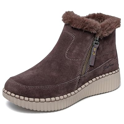 Botín medio Skechers para mujer WILSHIRE BLVD - FRESH ZIP, con cierre lateral y forro de pelaje sintético