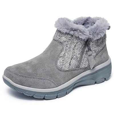 Botín Skechers para mujer EASY GOING - COZY INN con cierre, Gris, 8.5 M